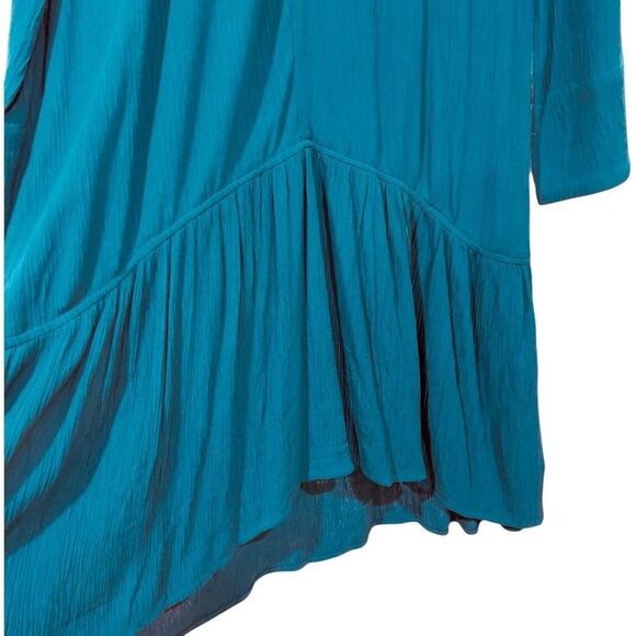 SOFT SURROUNDINGS Blue Mirabella V Neck Tunic Midi Long Sleeve Dress S - Picture 7 of 7